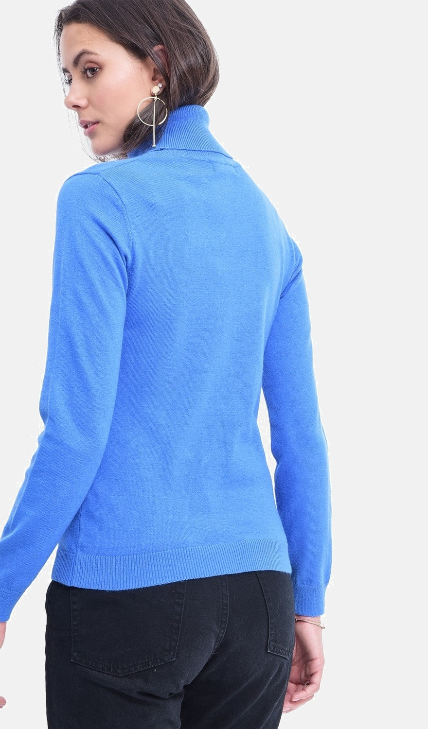 Maglione a Collo Alto 2 Fili - Blu Royale - Assuili