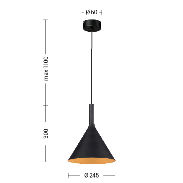 Lampada a sospensione ASIA - Nero