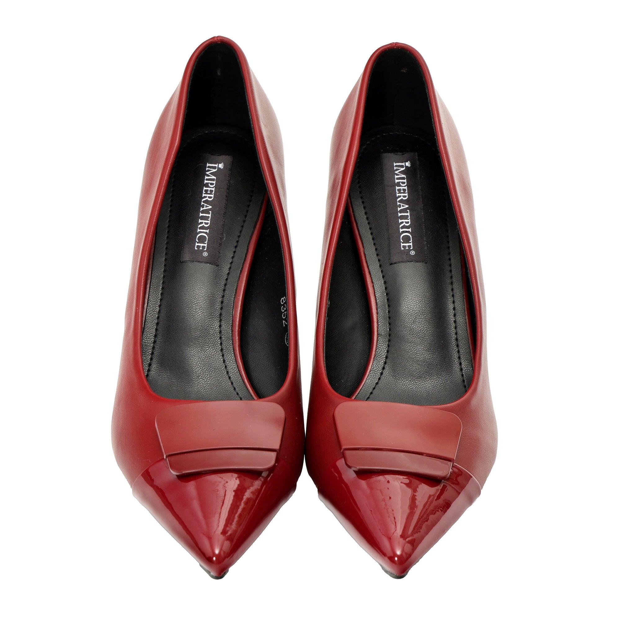 Decolletè in simil pelle con applicazione Rosso