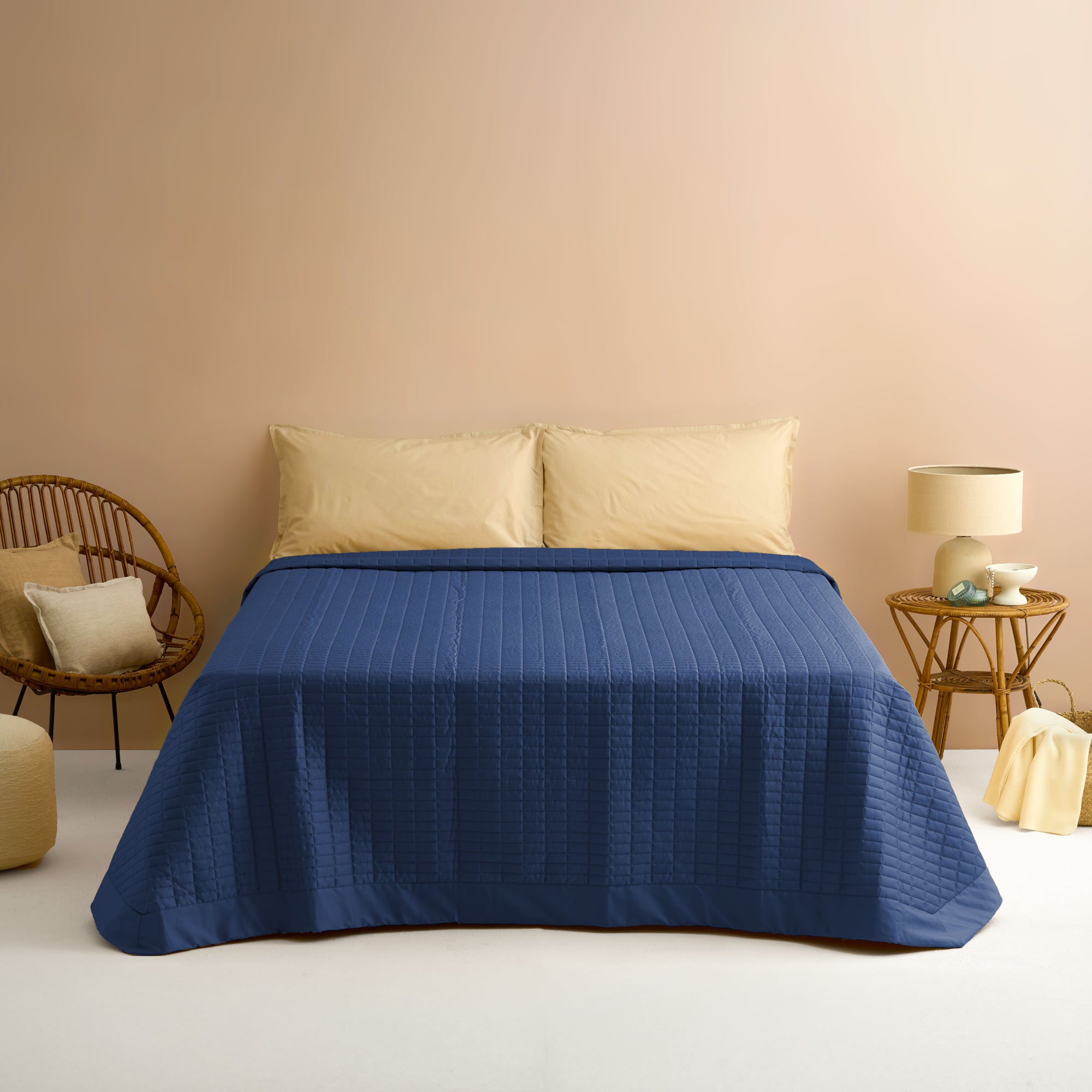 SMERALDO Quilt matrimoniale, Blu Navy