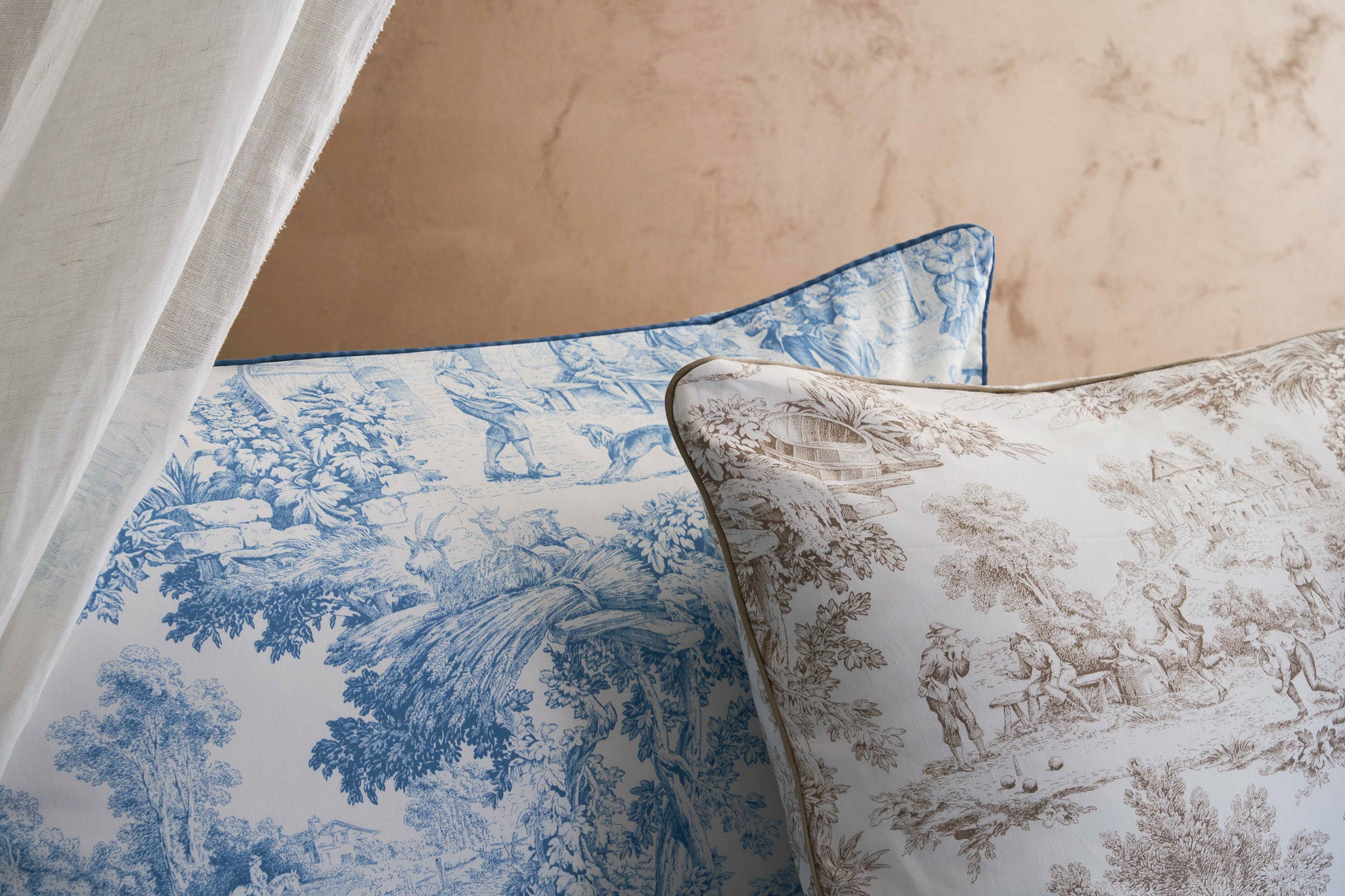 TOILE DE JOUY Completo letto matrimoniale, Sabbia