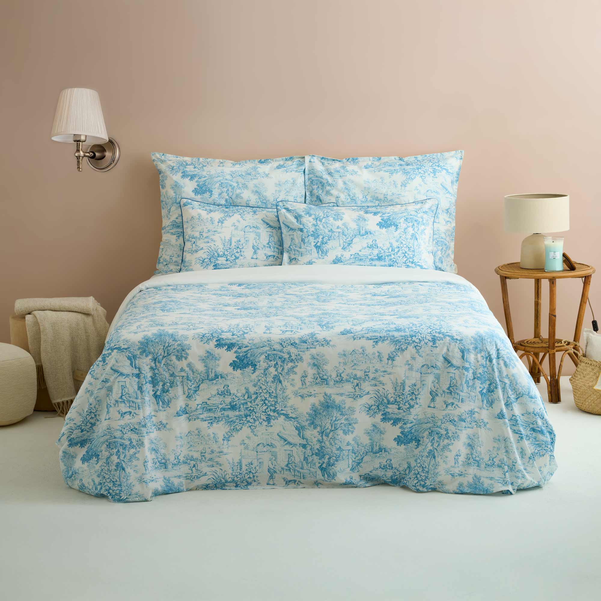 TOILE DE JOUY Parure copripiumino matrimoniale, Blu
