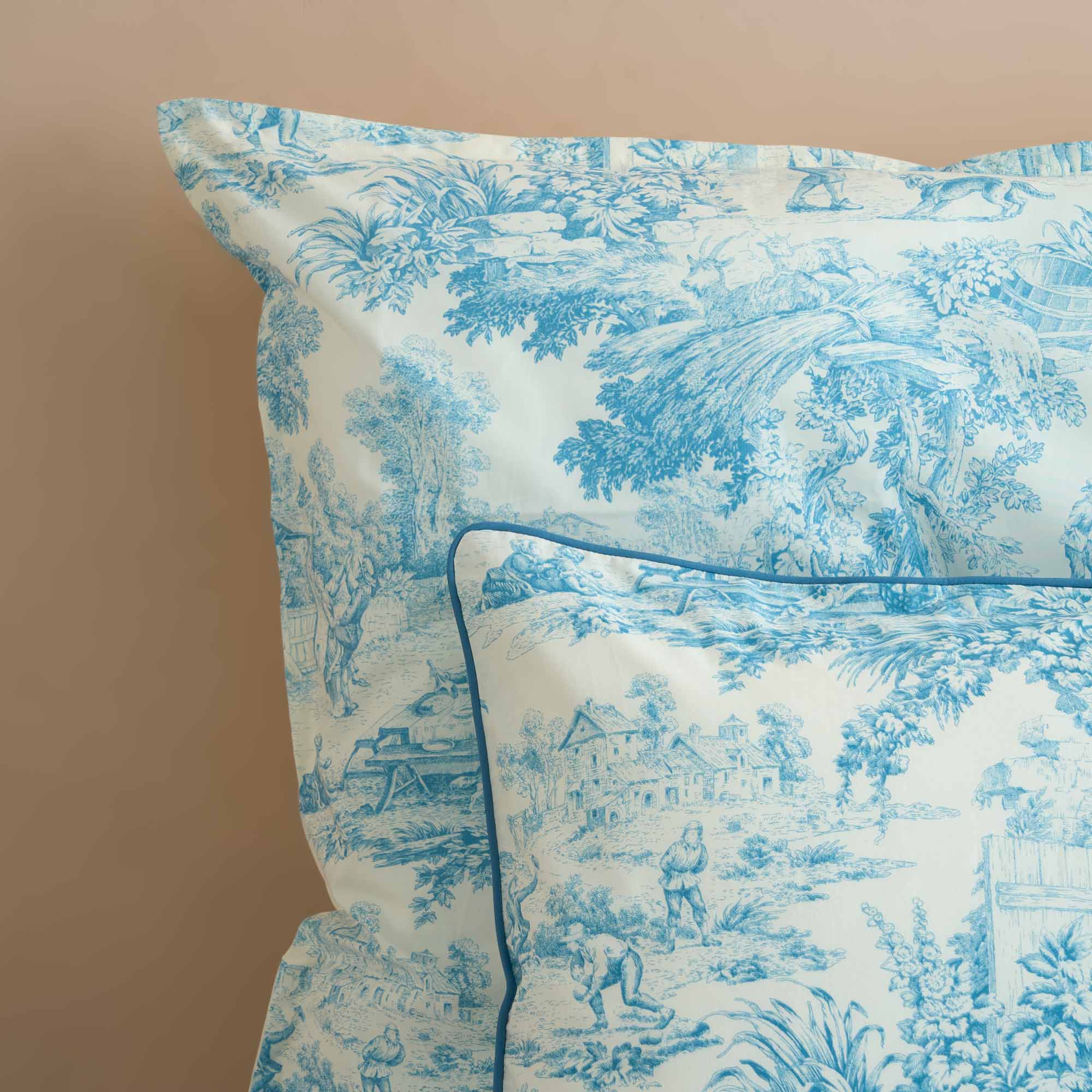 TOILE DE JOUY Parure copripiumino matrimoniale, Blu