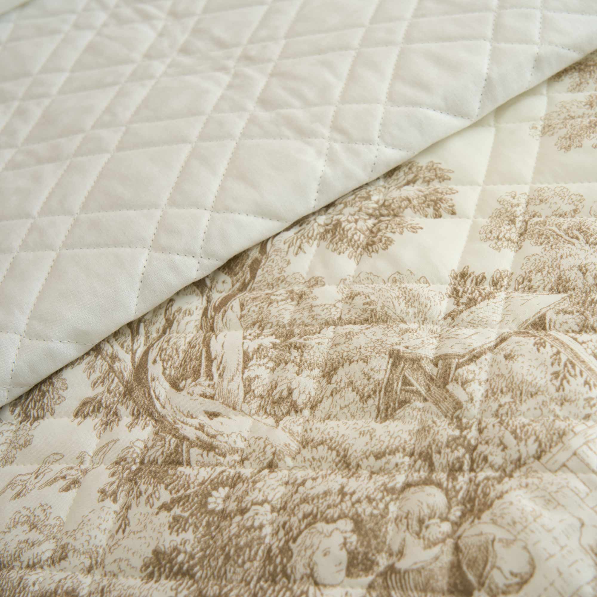 TOILE DE JOUY Quilt matrimoniale. 100 gr/mq, Sabbia