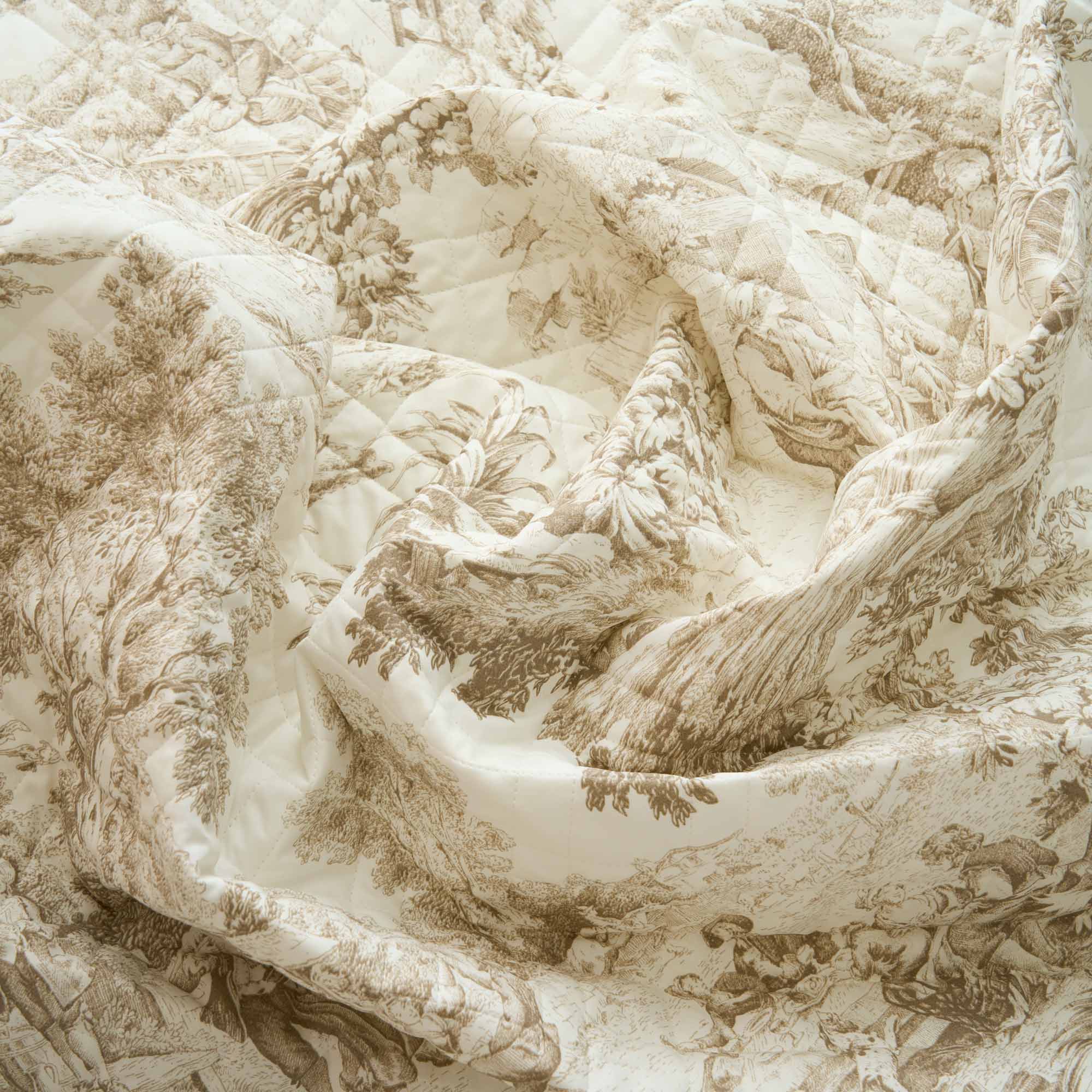 TOILE DE JOUY Quilt matrimoniale. 100 gr/mq, Sabbia
