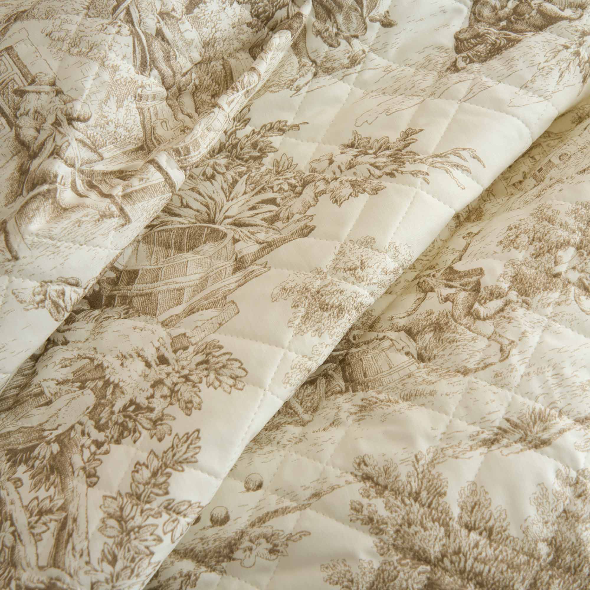 TOILE DE JOUY Quilt matrimoniale. 100 gr/mq, Sabbia