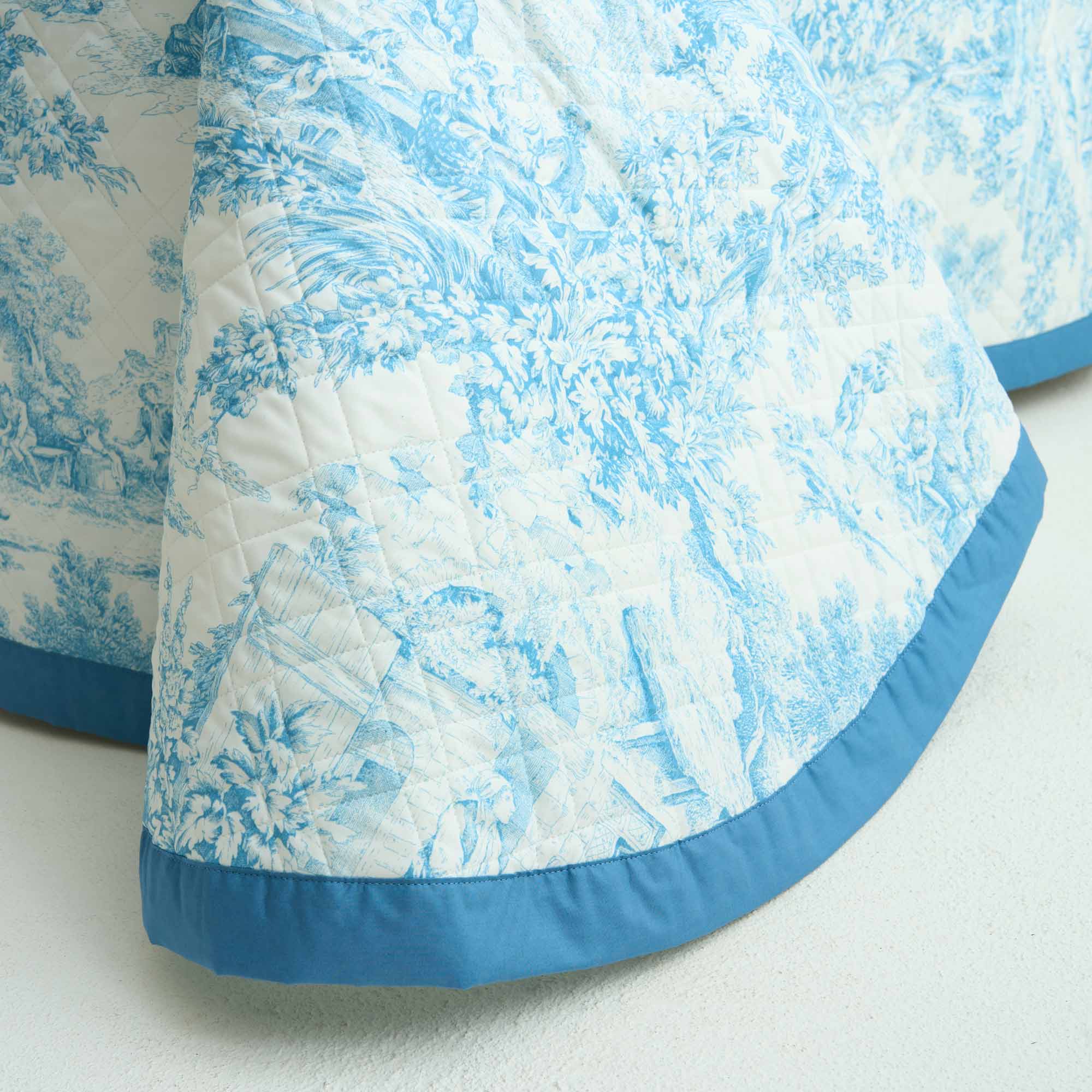 TOILE DE JOUY Quilt matrimoniale. 100 gr/mq, Blu