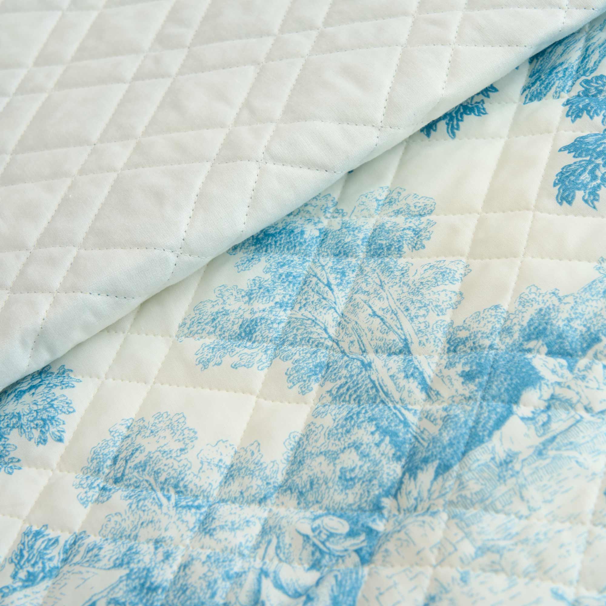 TOILE DE JOUY Quilt matrimoniale. 100 gr/mq, Blu