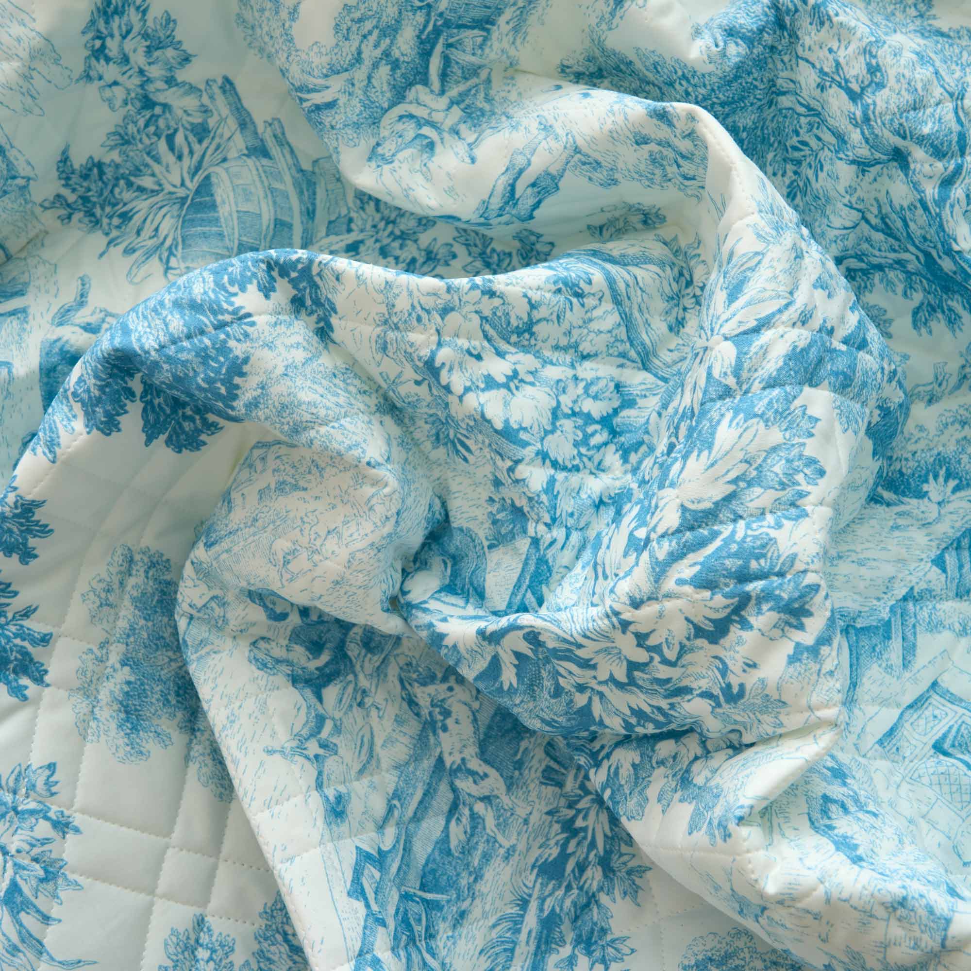 TOILE DE JOUY Quilt matrimoniale. 100 gr/mq, Blu