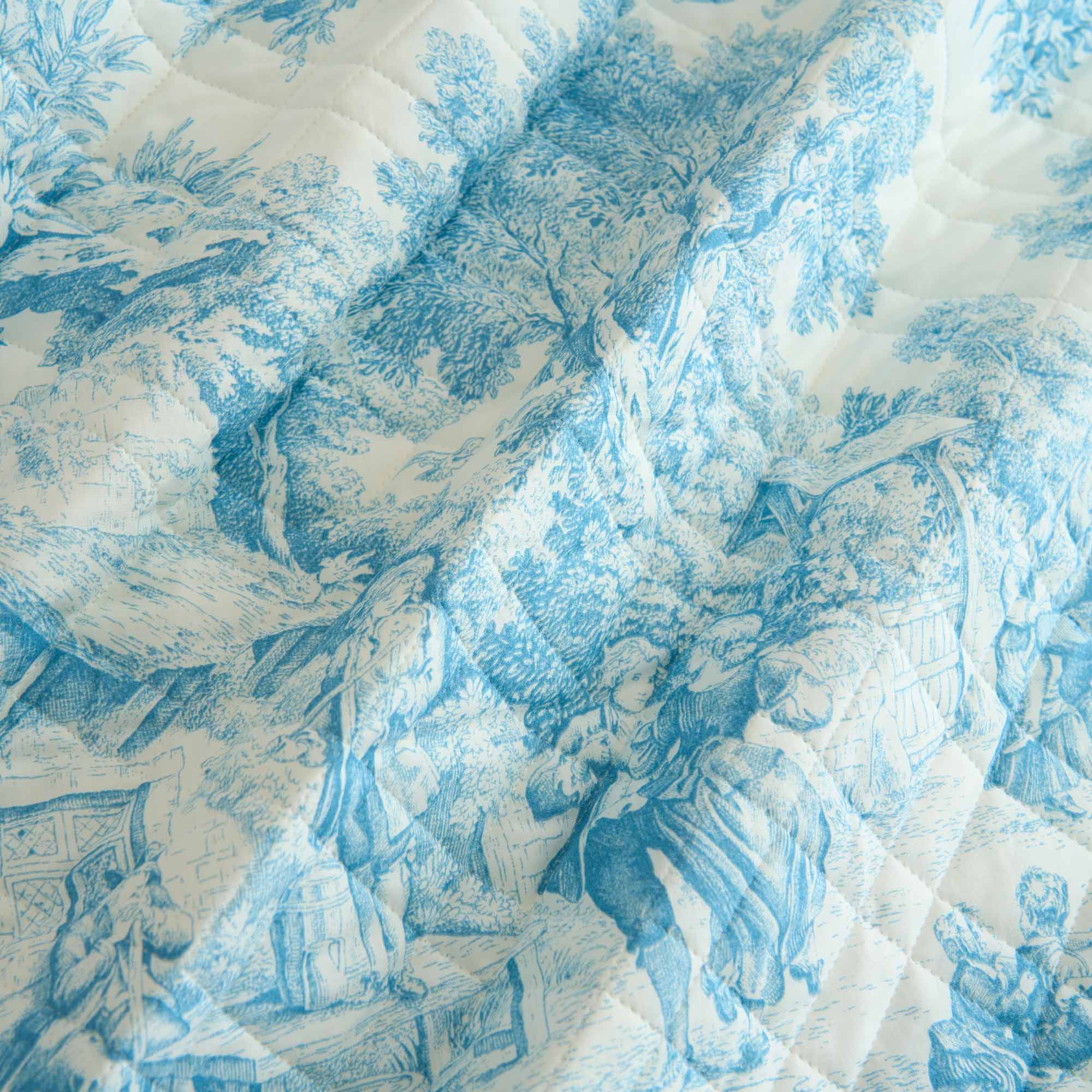 TOILE DE JOUY Quilt matrimoniale. 100 gr/mq, Blu