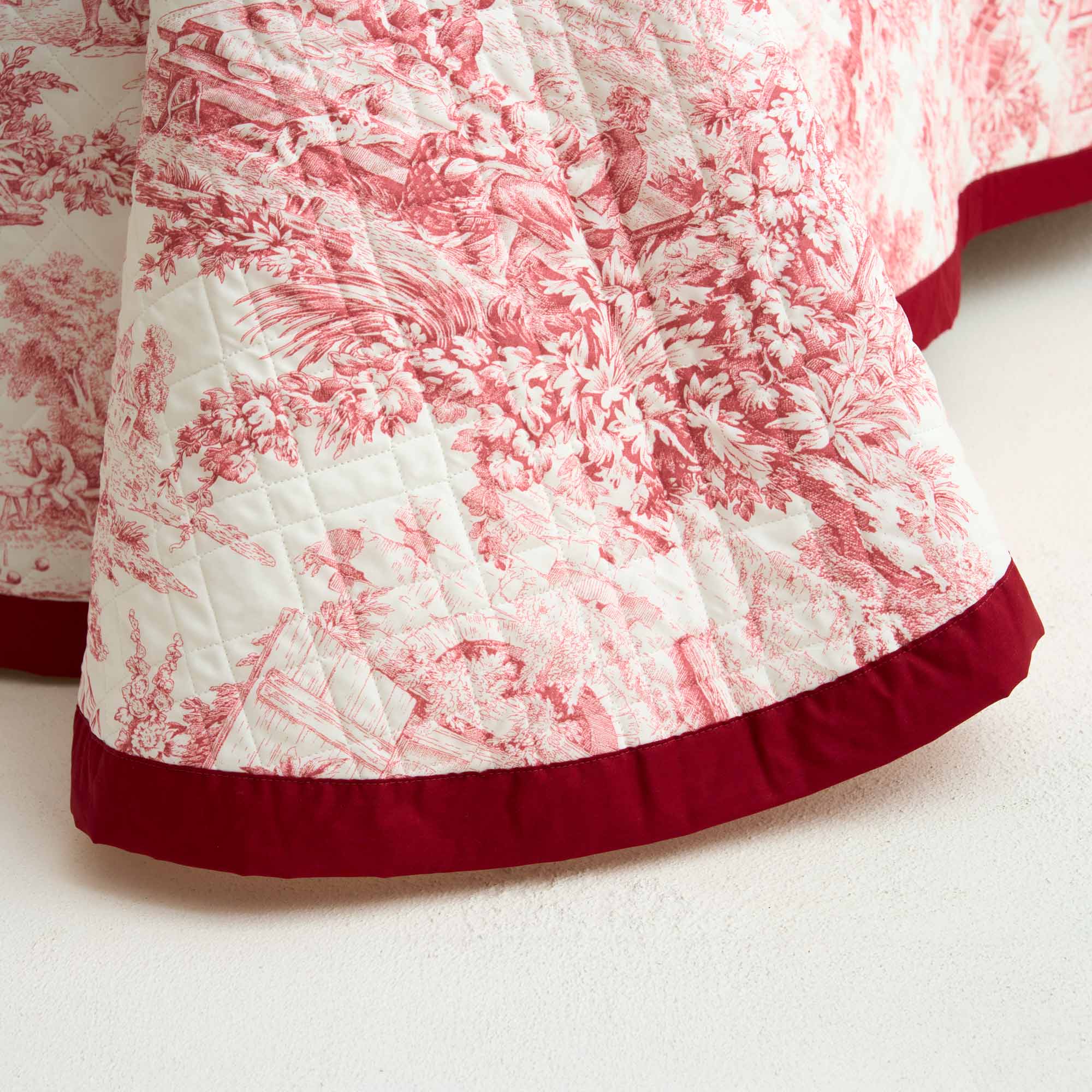 TOILE DE JOUY Quilt matrimoniale. 100 gr/mq, Corallo