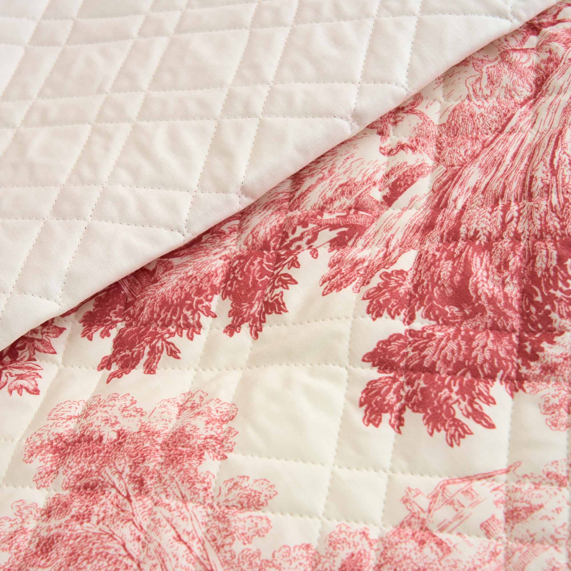 TOILE DE JOUY Quilt matrimoniale. 100 gr/mq, Corallo