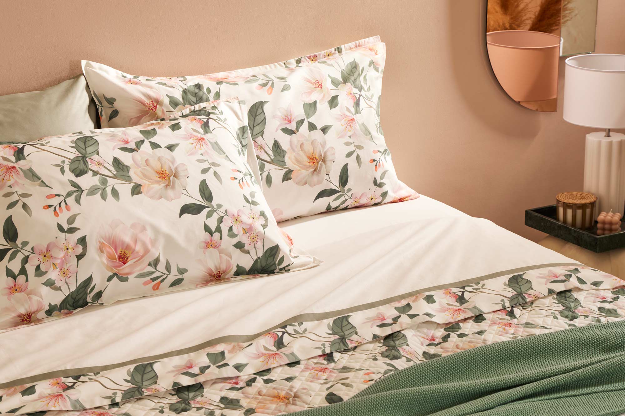 NINFA Completo Letto eko matrimoniale, Bianco