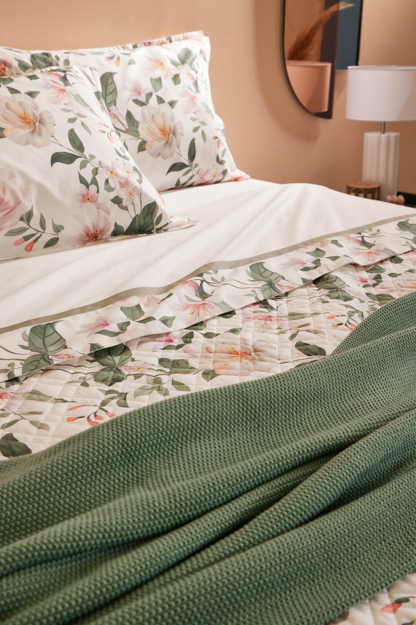 NINFA Completo Letto eko matrimoniale, Bianco