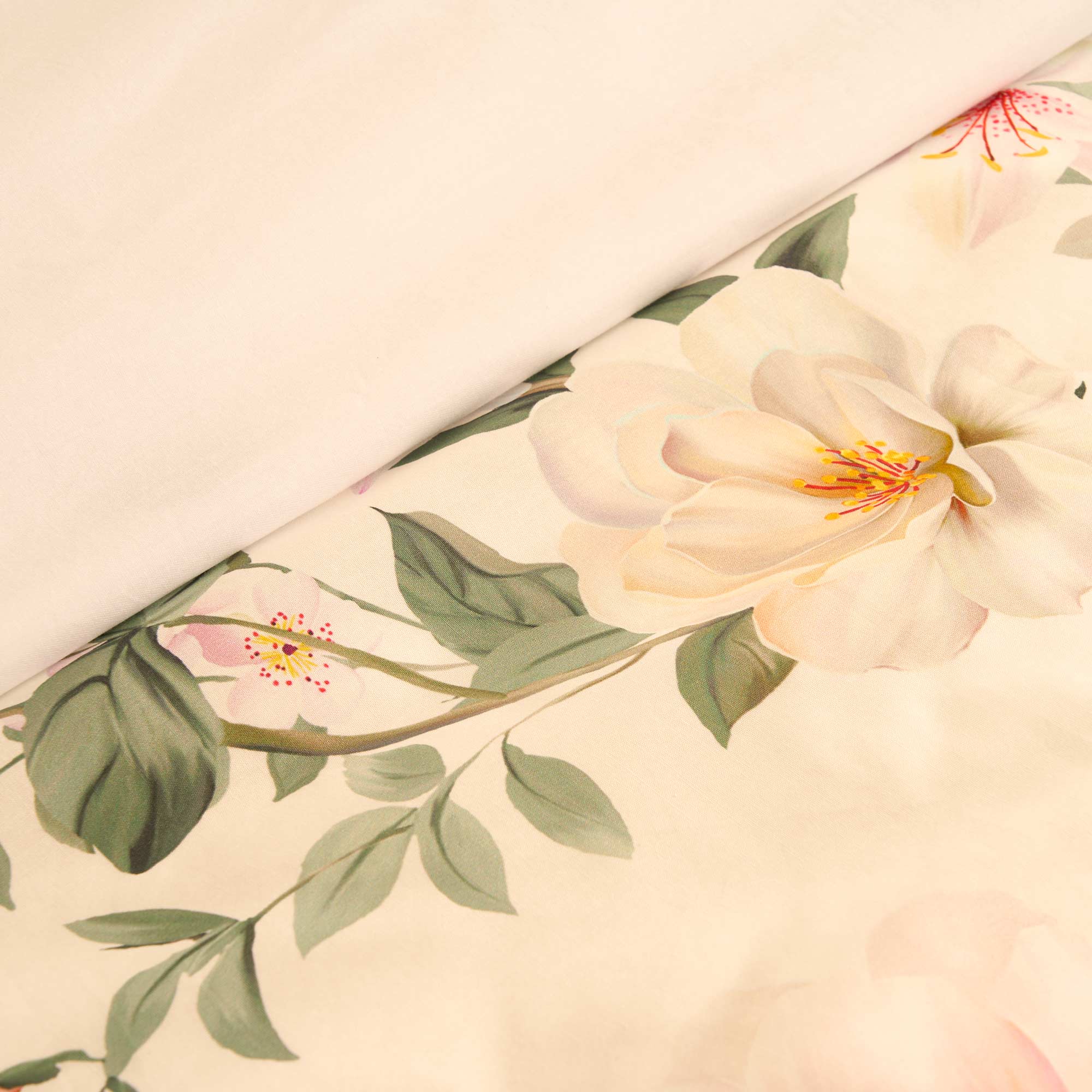 NINFA Parure Copripiumino matrimoniale, Bianco