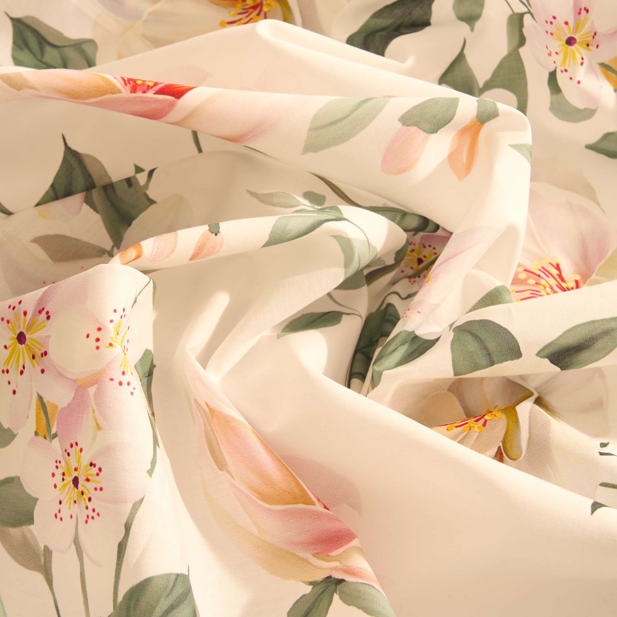 NINFA Parure Copripiumino matrimoniale, Bianco