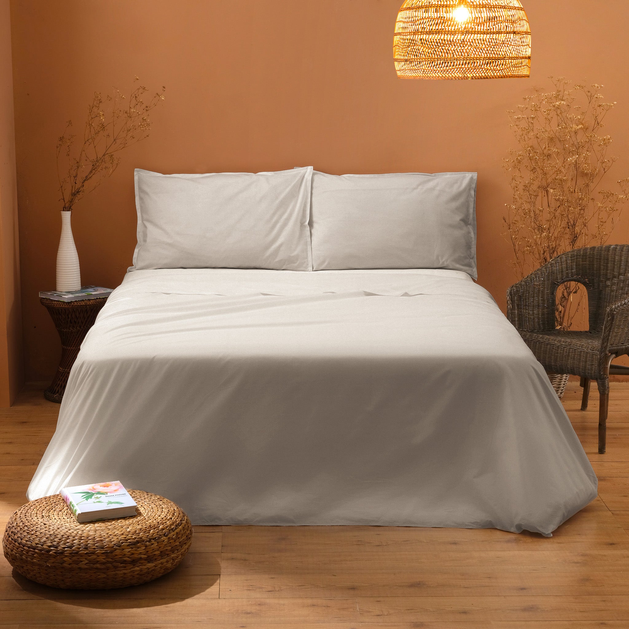 AURORA Completo letto matrimoniale, Grigio Perla
