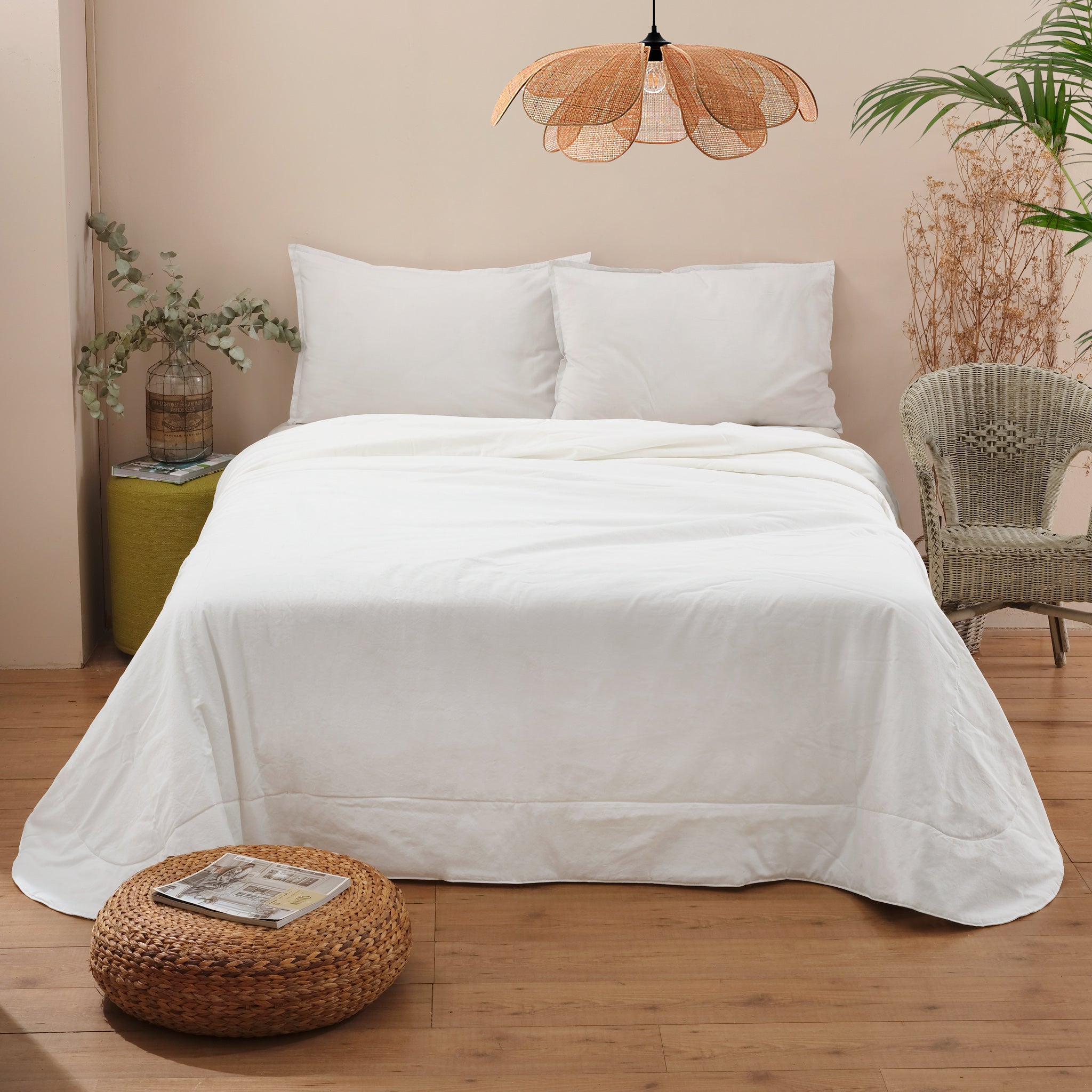 CLOE Quilt matrimoniale 100 gr in cotone, Bianco