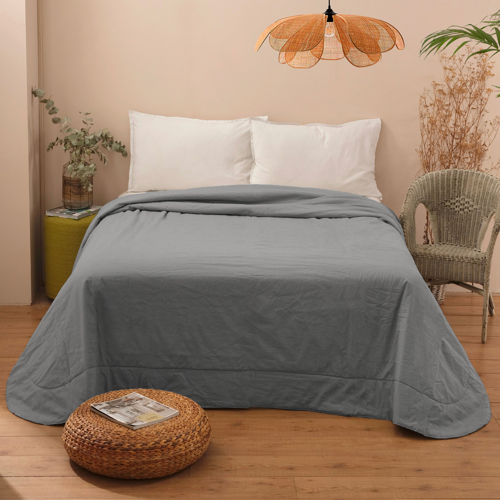 CLOE Quilt matrimoniale 100 gr in cotone, Grigio