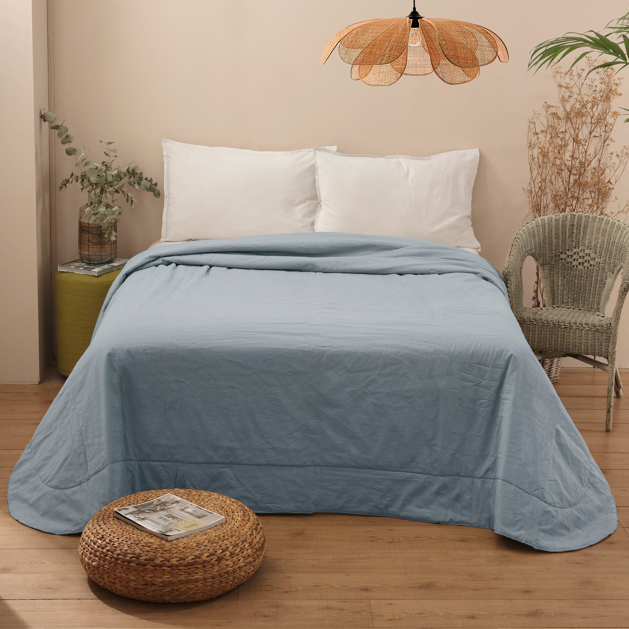 CLOE Quilt matrimoniale 100 gr in cotone, Azzurro