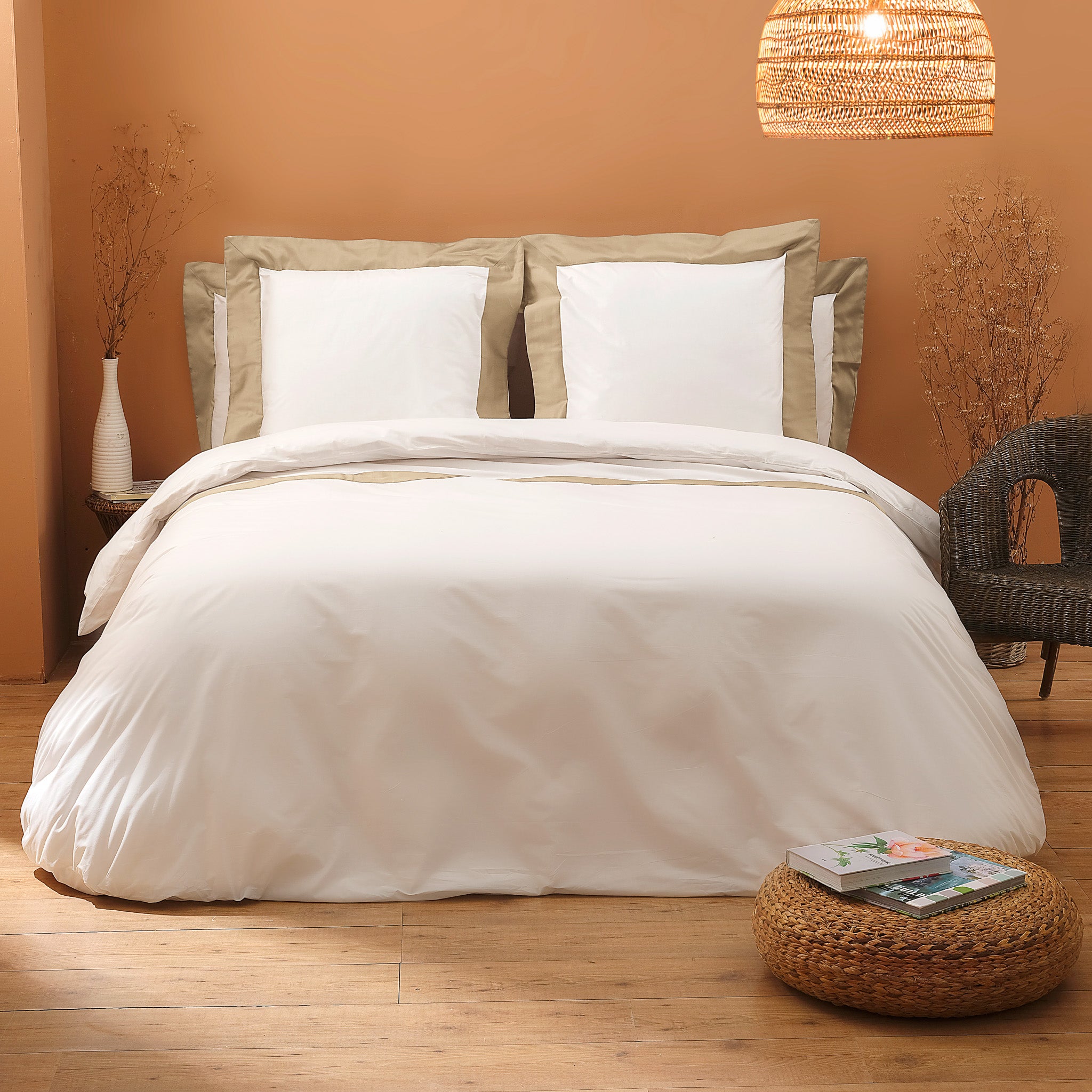 SHARON Parure copripiumino matrimoniale Beige