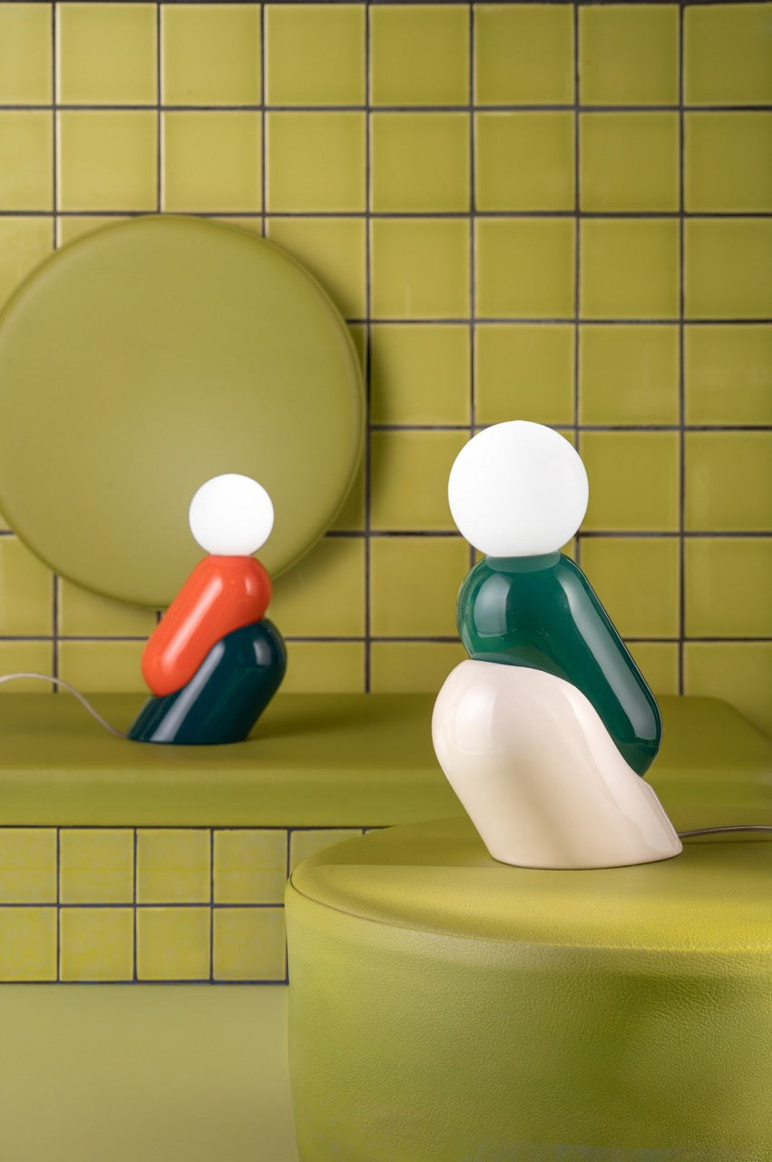 Lampada Da Tavolo Tata Verde Bali + Crema