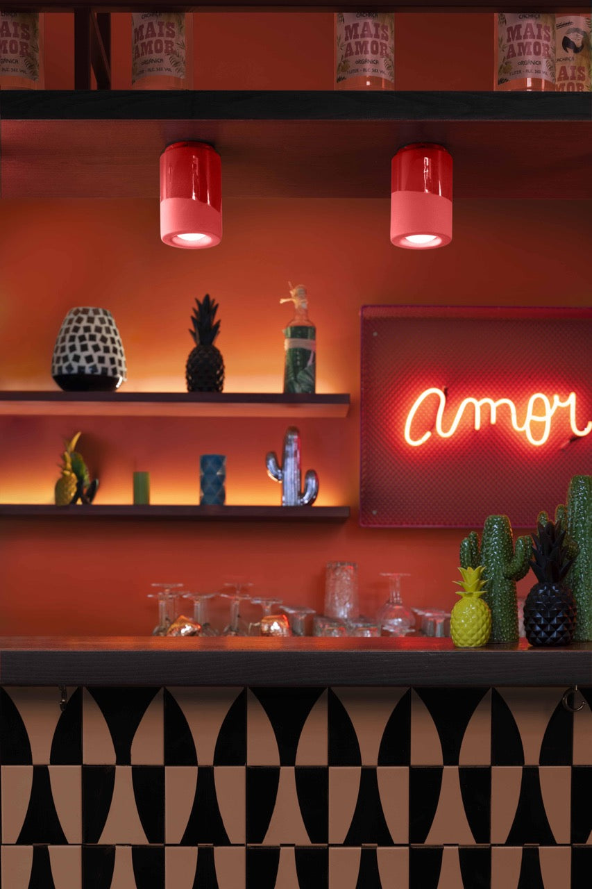 Plafoniera Pi Rosso Corallo