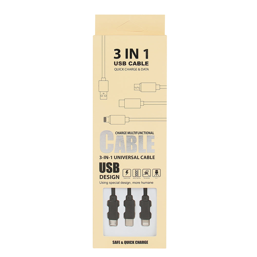 CAVO 3 IN 1 (LIGHTENNING/MICRO USB/USB-C)