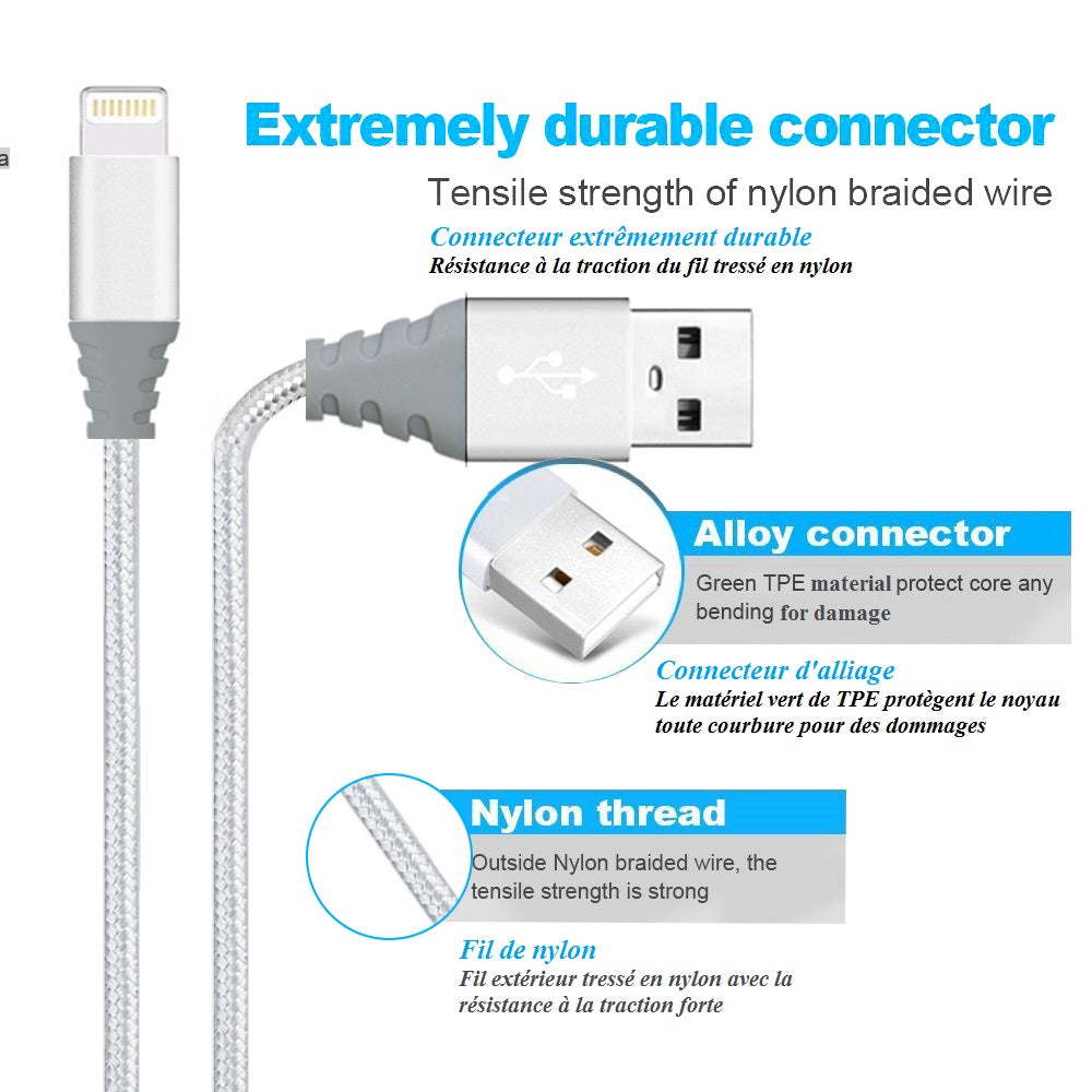 CAVO USB A 3 PORTE LIGHTENING