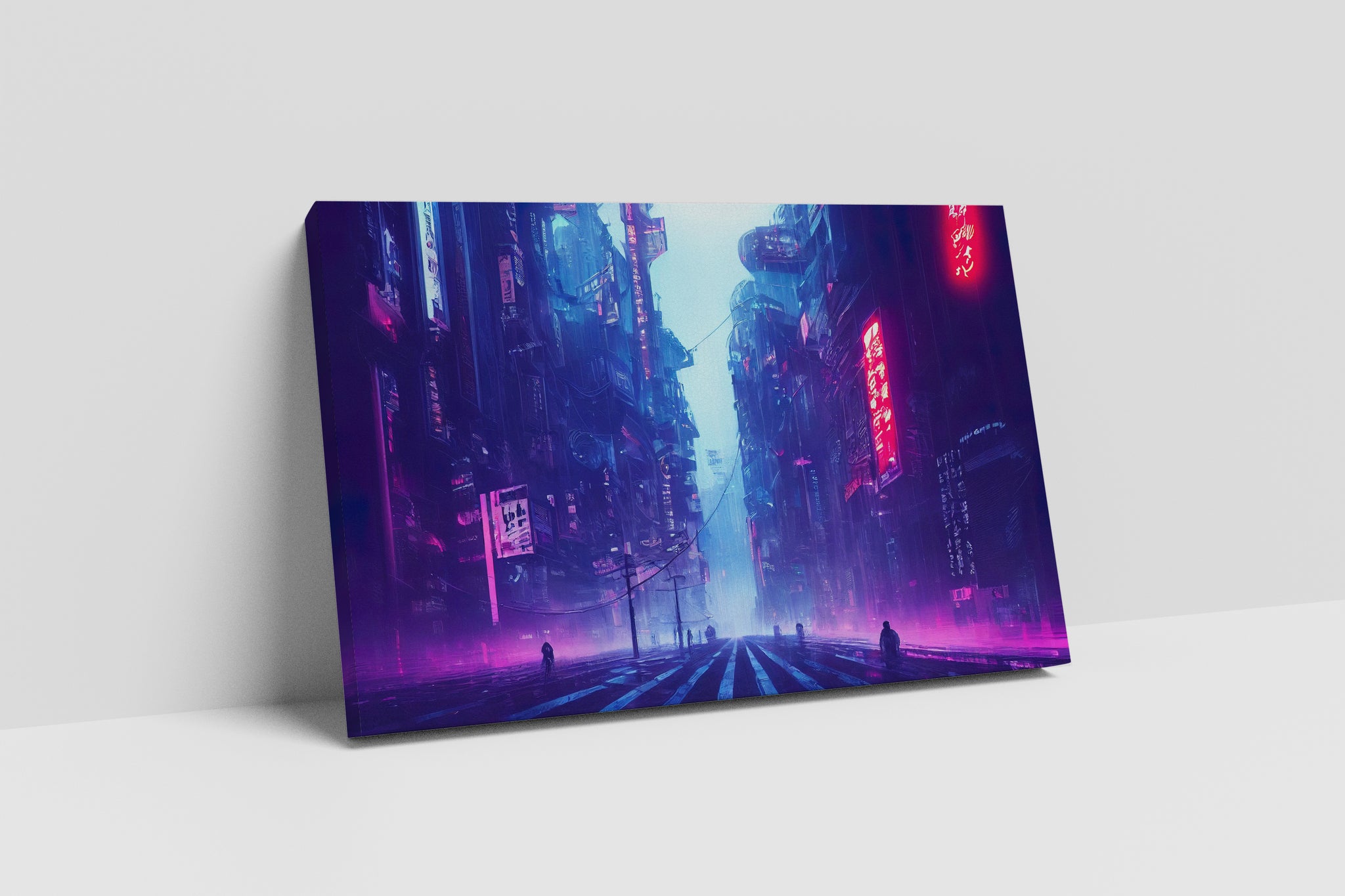Città futuristica Cyberpunk Giappone canvas da arredo ecopelle Made in Italy S - 1 pannello - 0,24 mq