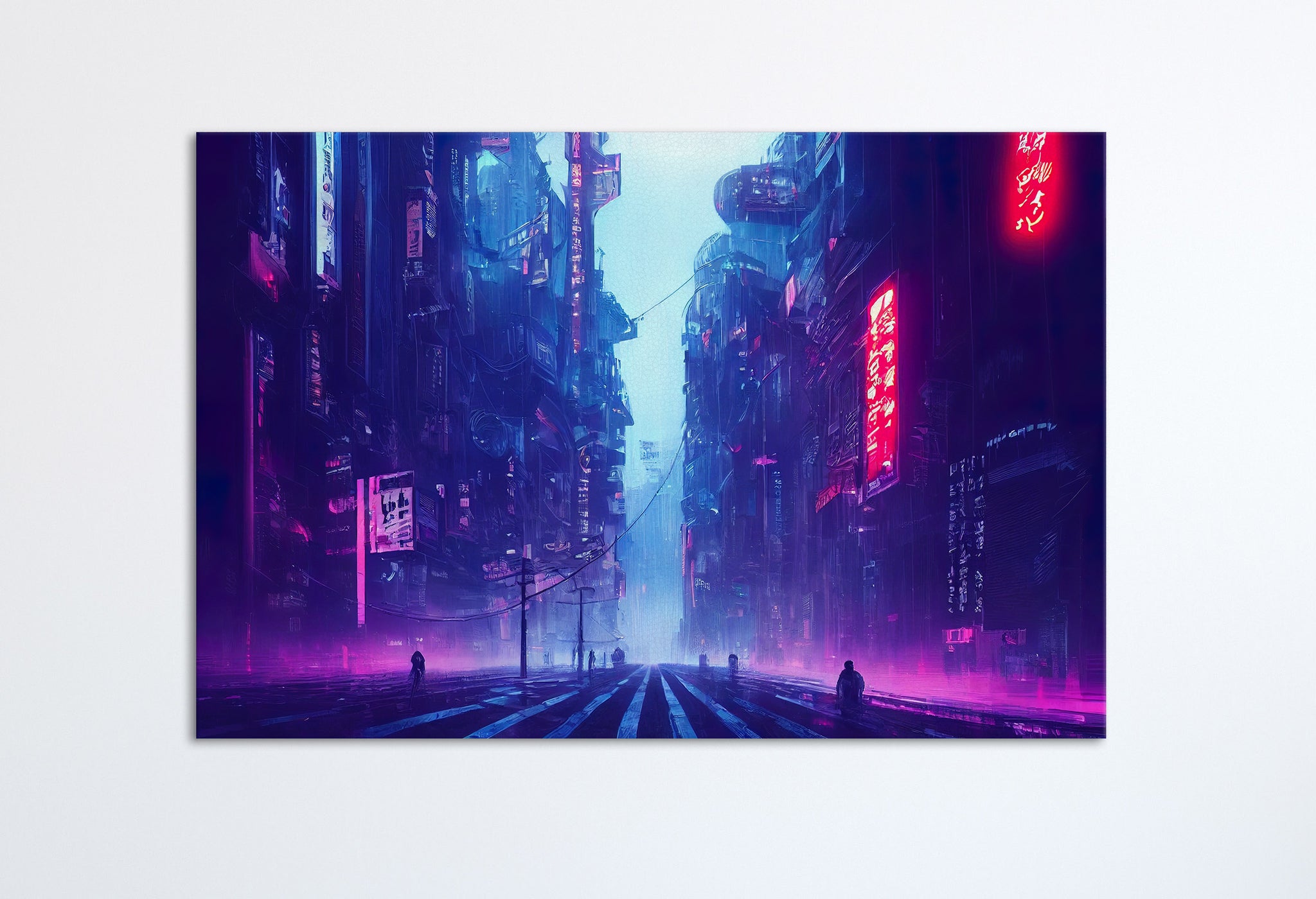 Città futuristica Cyberpunk Giappone canvas da arredo ecopelle Made in Italy S - 1 pannello - 0,24 mq