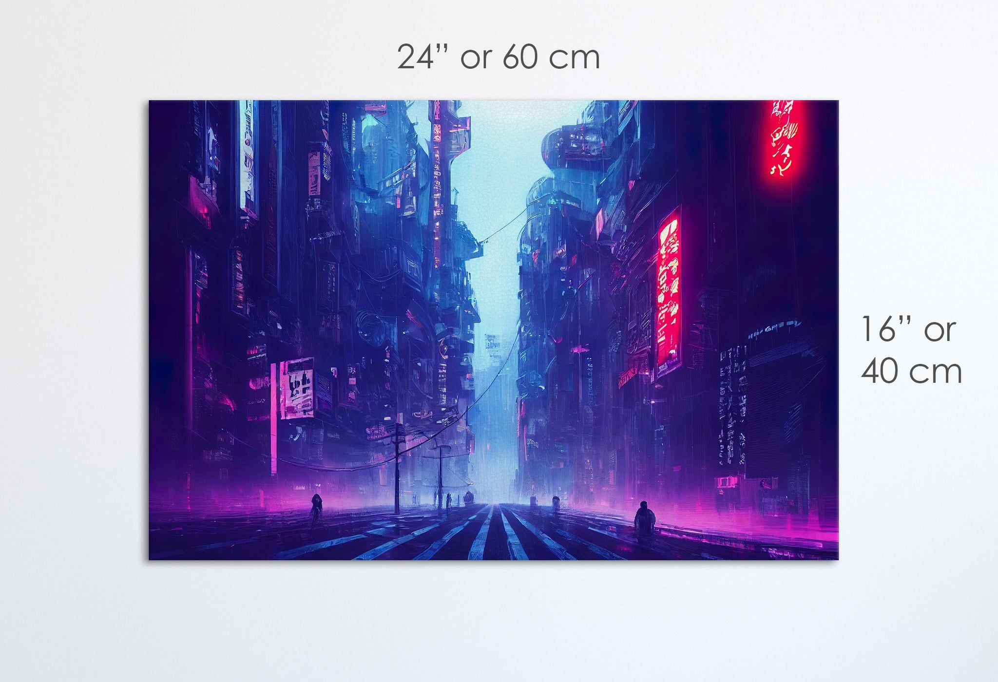 Città futuristica Cyberpunk Giappone canvas da arredo ecopelle Made in Italy S - 1 pannello - 0,24 mq