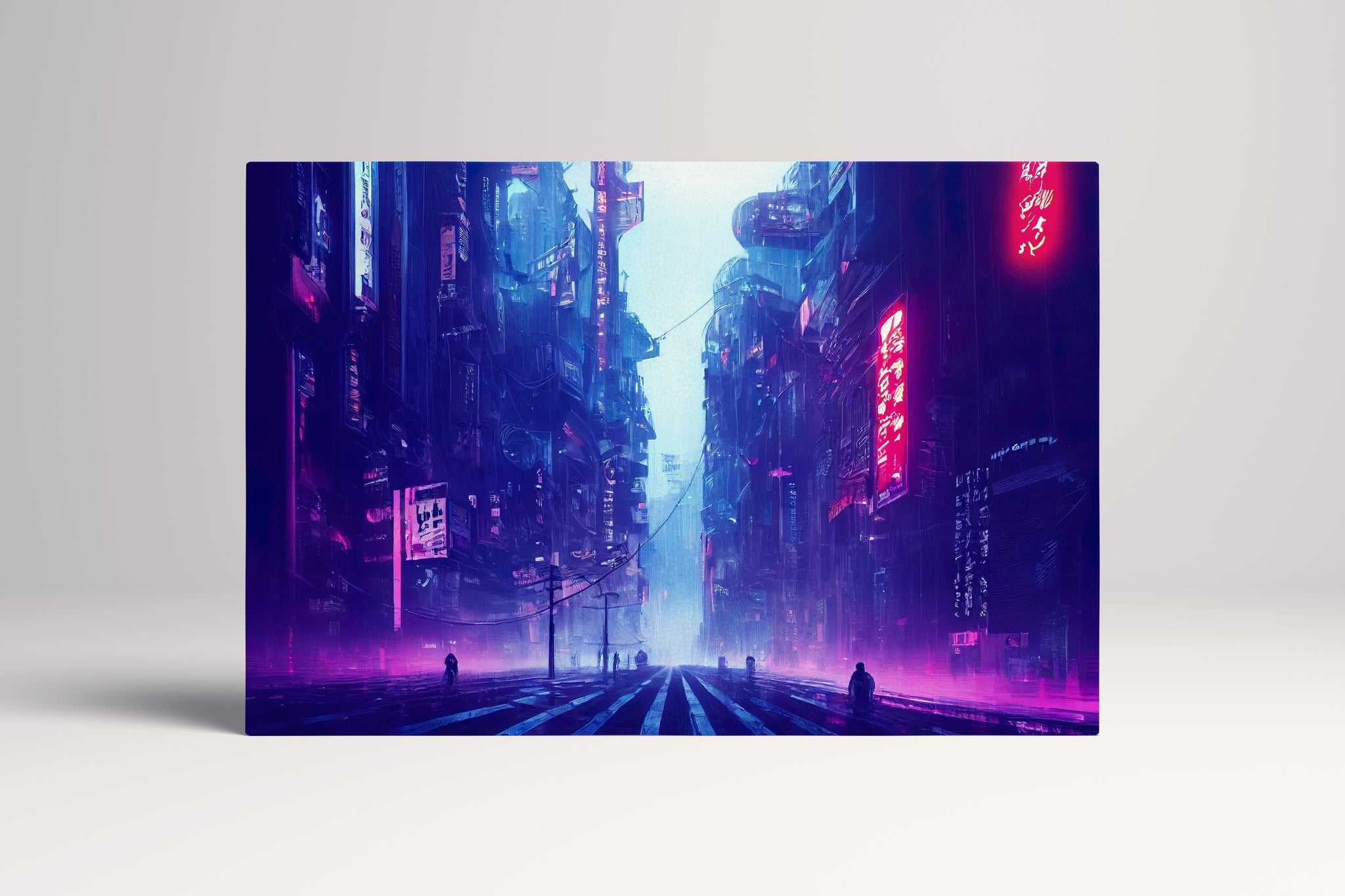 Città futuristica Cyberpunk Giappone canvas da arredo ecopelle Made in Italy S - 1 pannello - 0,24 mq