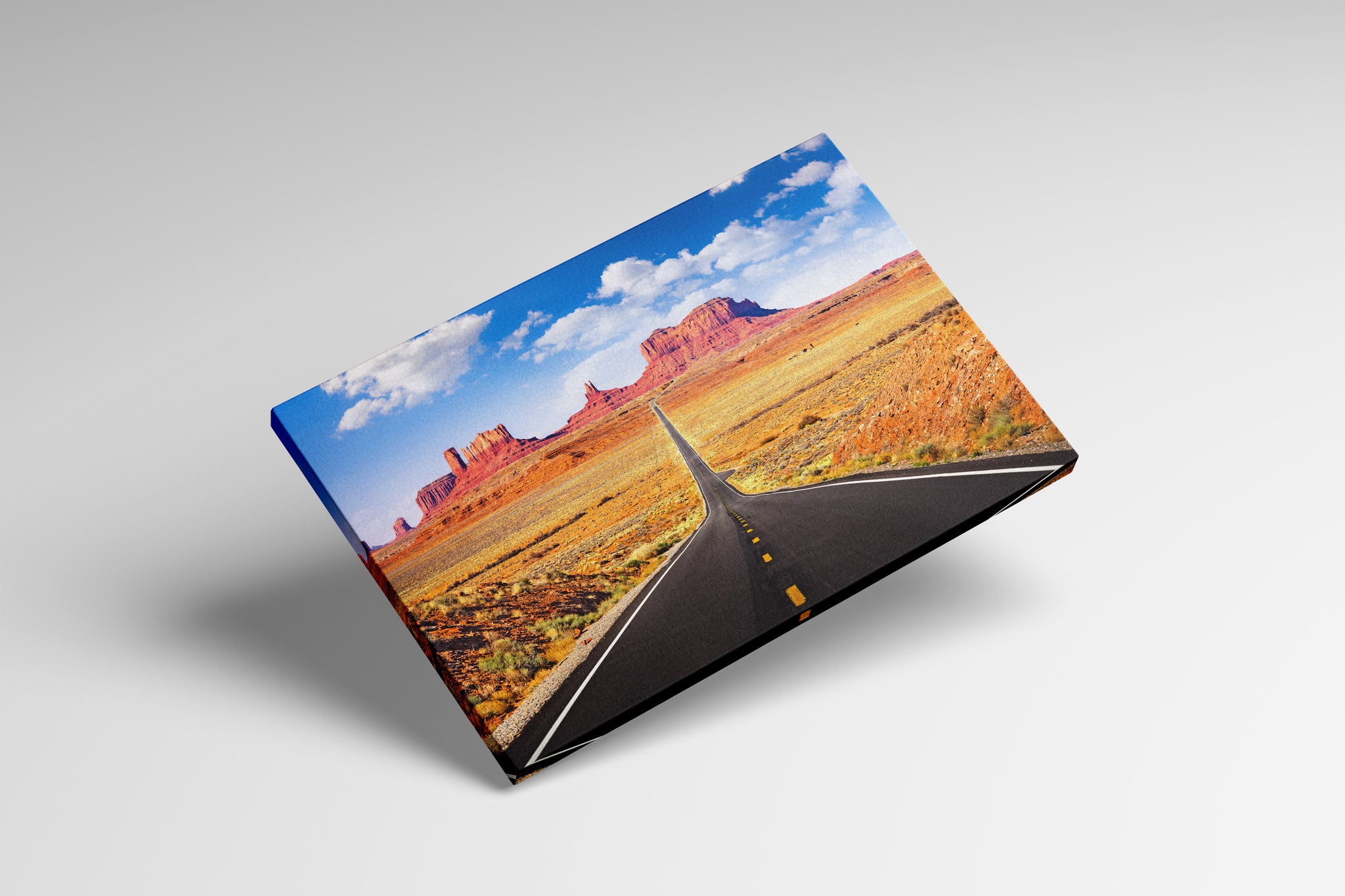 Monument Valley Road, Arizona, USA stampa canvas su tessuto ecopelle Made in Italy S - 1 pannello - 0,24 mq