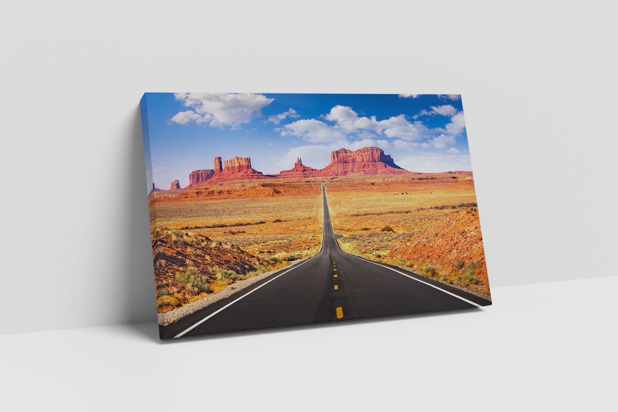 Monument Valley Road, Arizona, USA stampa canvas su tessuto ecopelle Made in Italy S - 1 pannello - 0,24 mq