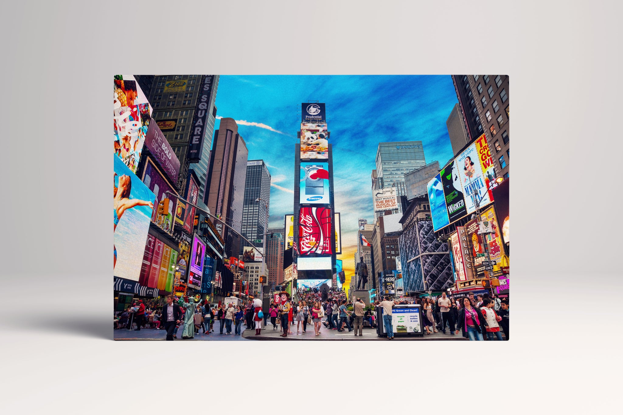 Time Square New York stampa canvas su ecopelle Made in Italy S - 1 pannello - 0,24 mq