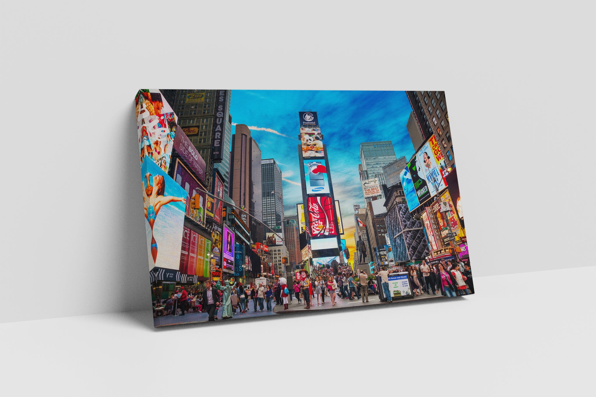 Time Square New York stampa canvas su ecopelle Made in Italy S - 1 pannello - 0,24 mq
