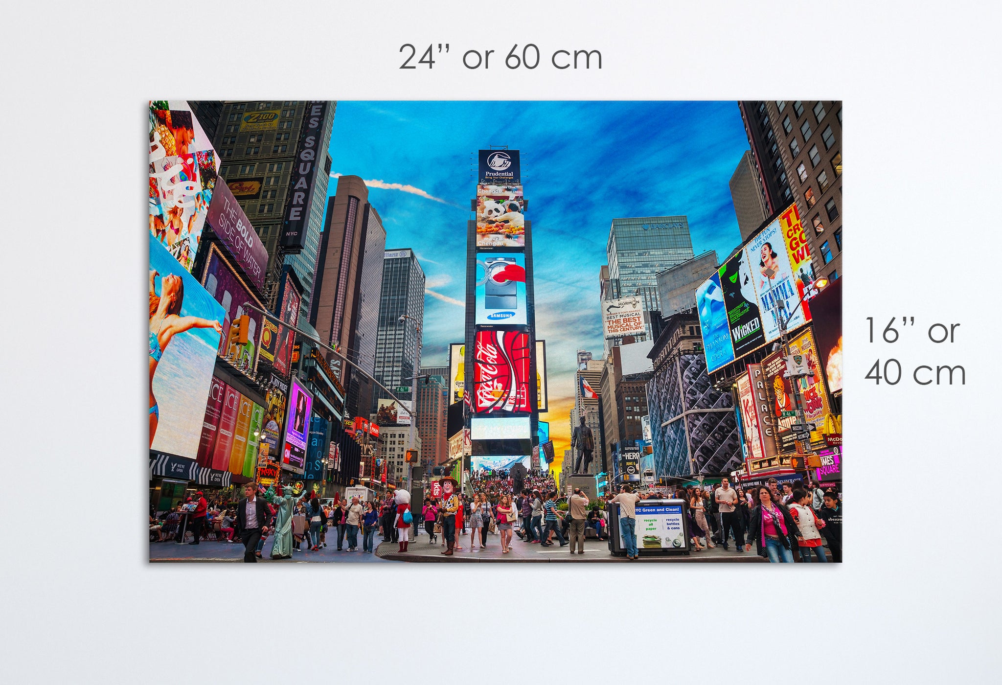 Time Square New York stampa canvas su ecopelle Made in Italy S - 1 pannello - 0,24 mq