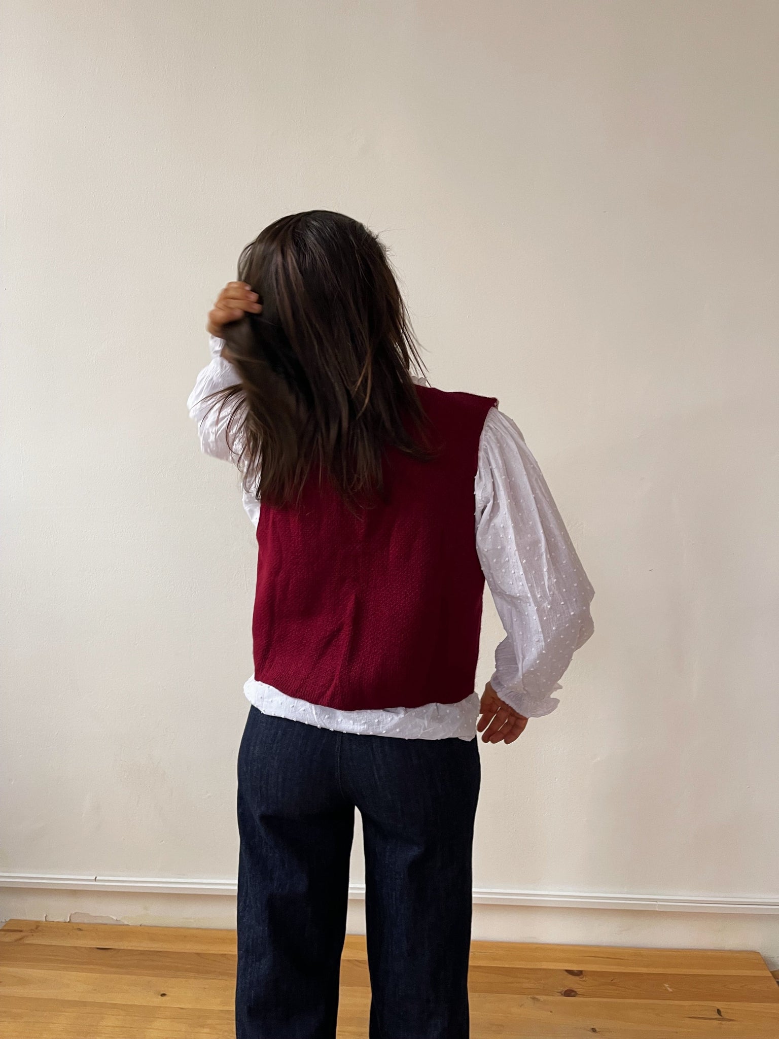 Gilet in maglia bordeaux Peak