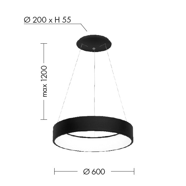 Lampada a sospensione CHOPIN - Nero