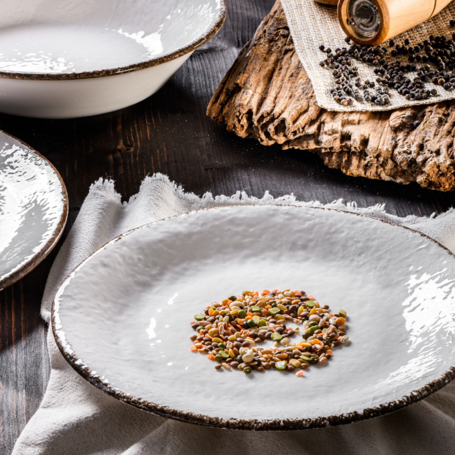 PRETA Set 6 piatti frutta da 20cm Ceramica Latte