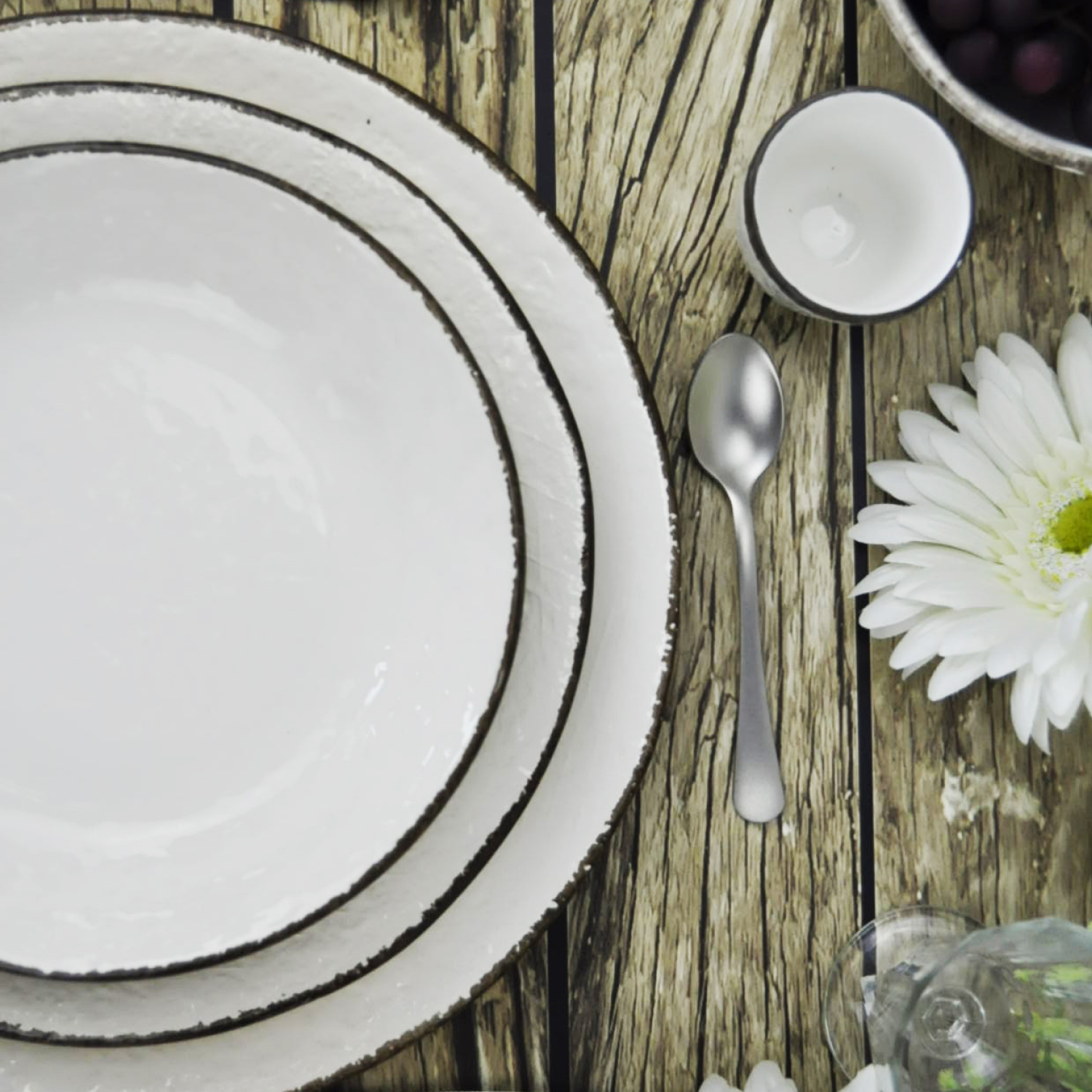 PRETA Set 6 piatti frutta da 20cm Ceramica Latte