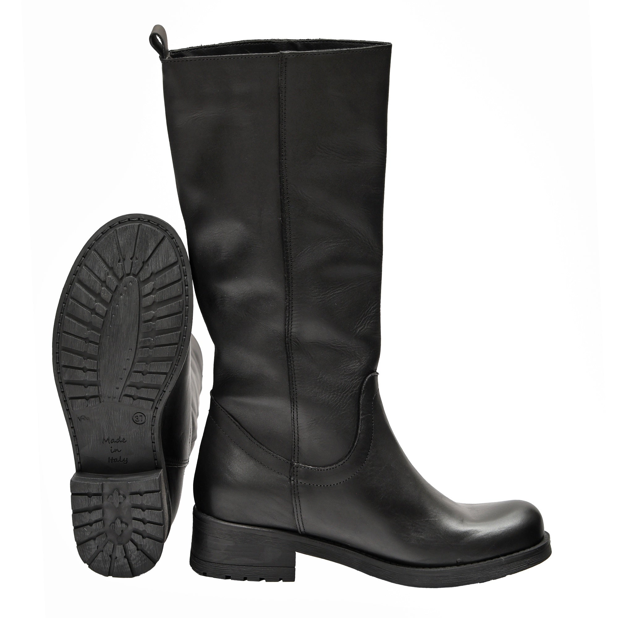Stivale in vera pelle Nero
