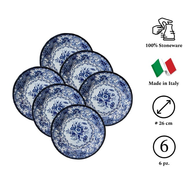 OLD ENGLAND Set da 6 Piatti Piani