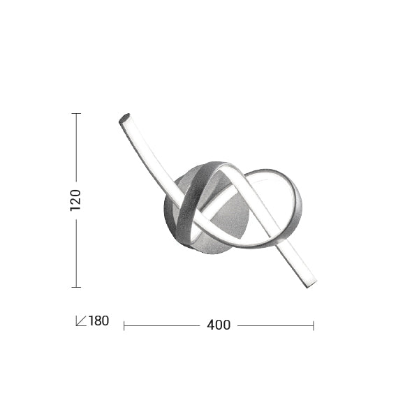 CURVY Applique LED Nero - Nero