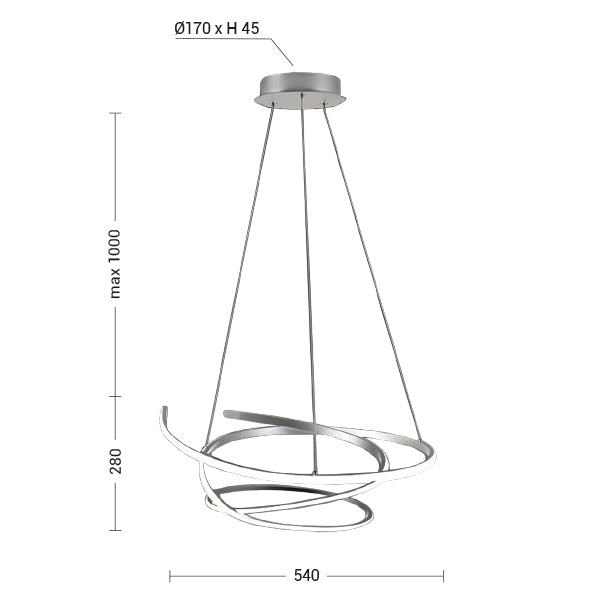CURVY Lampada a sospensione LED Nero - Nero