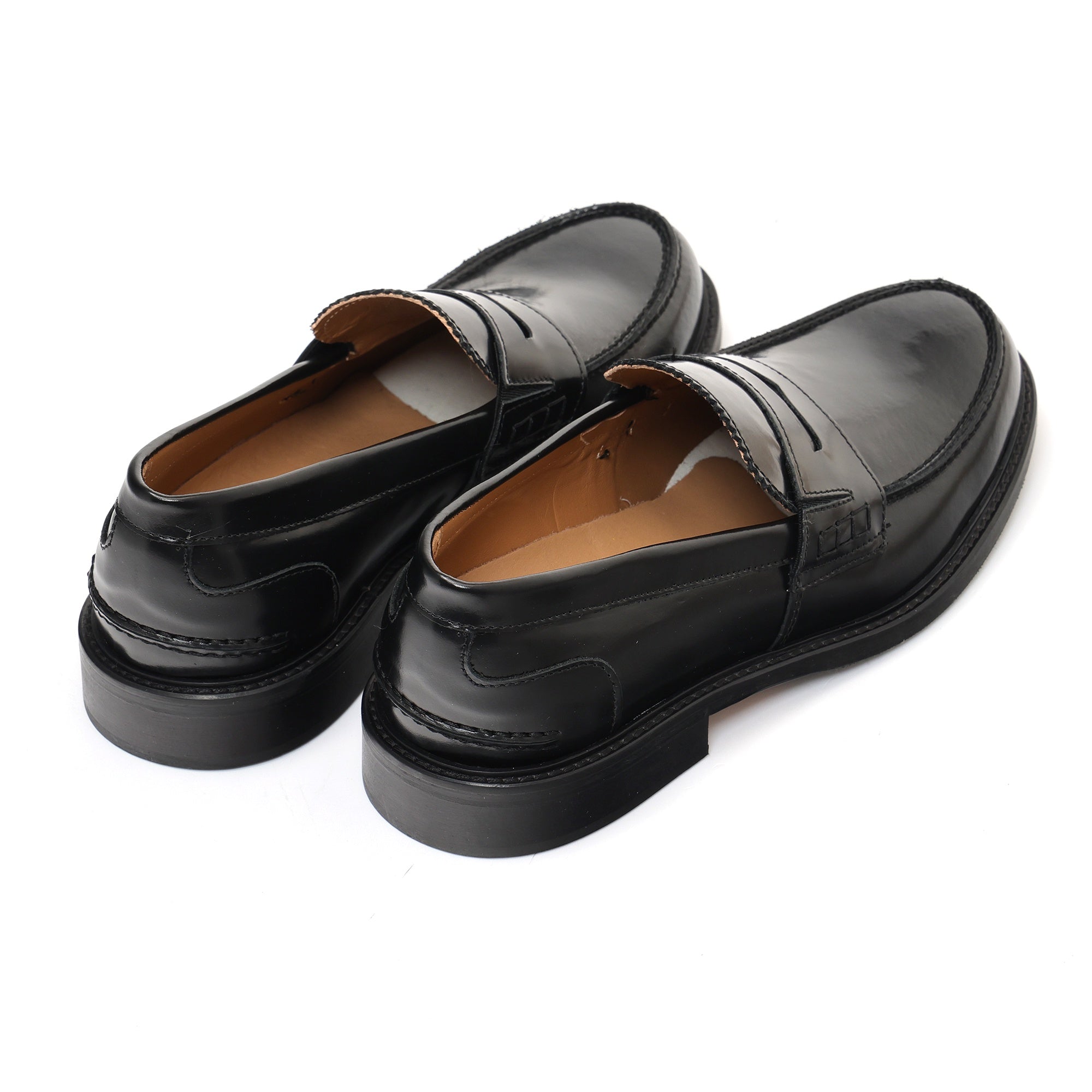 Mocassino modello saxone in pelle abrasivato fondo cuoio Nero