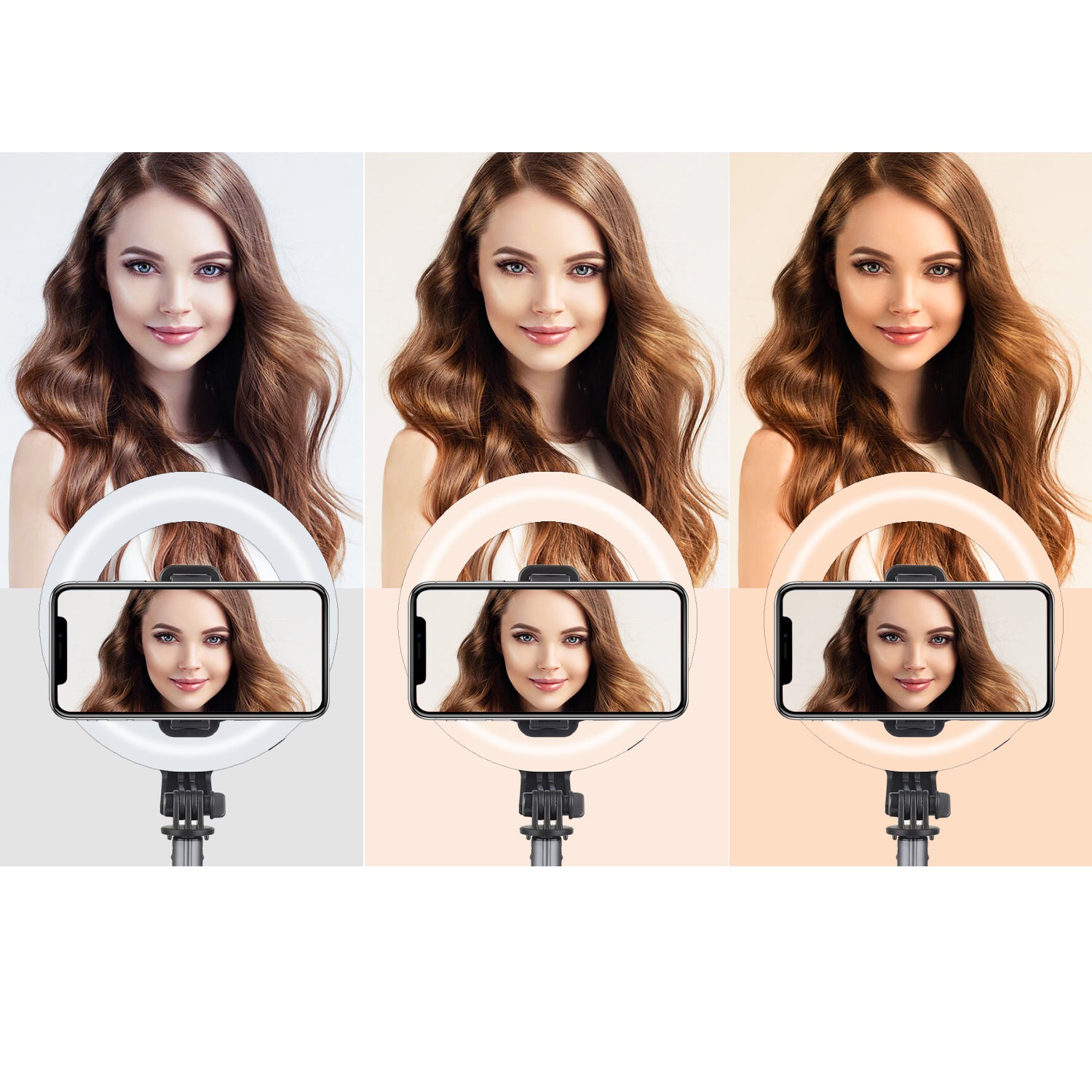 Selfie Illuminato Con Telecomando - Nero