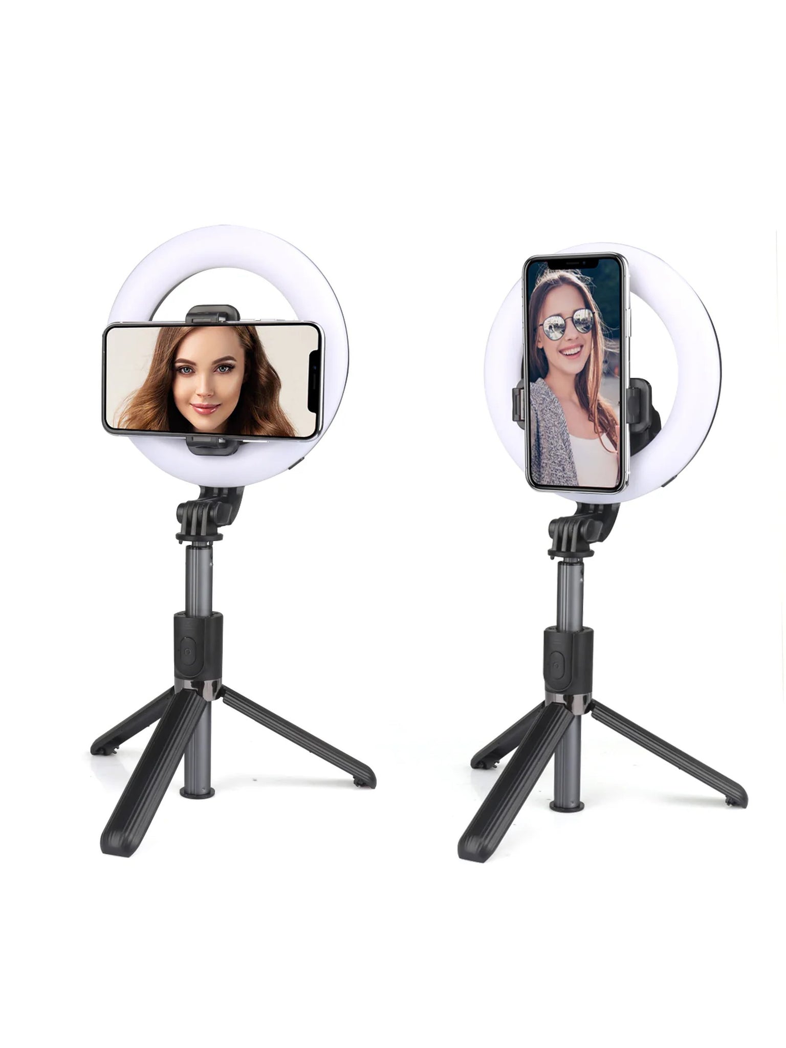 Selfie Illuminato Con Telecomando - Nero