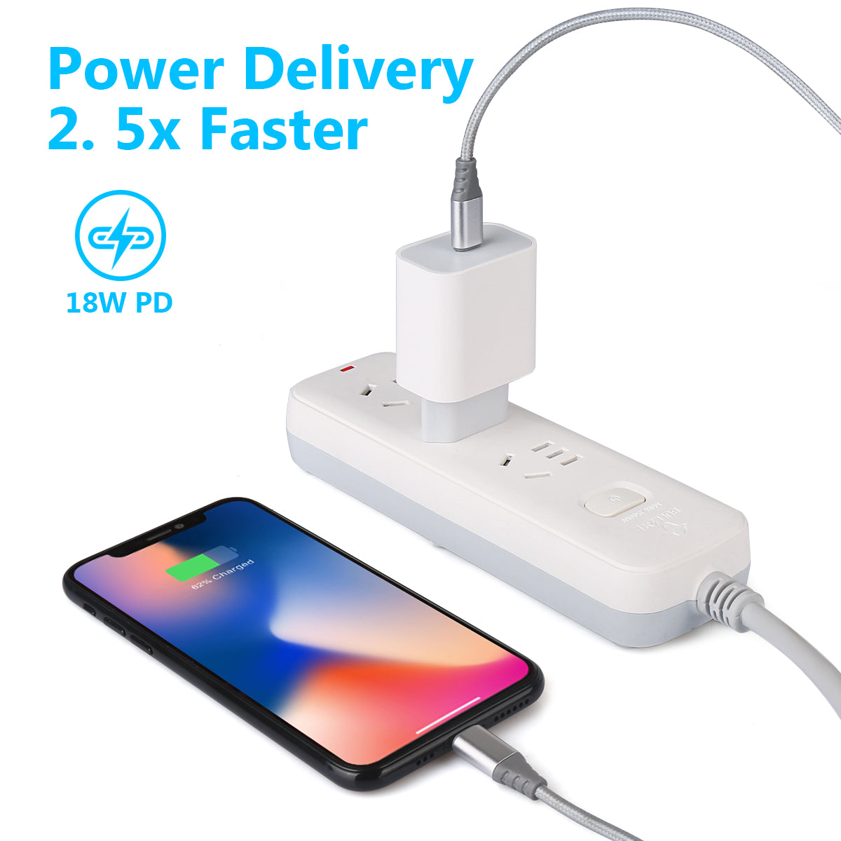 Caricabatteria Usb-C "Connected+" - 1 Porta Usb 3.0 A - 18W - Bianco